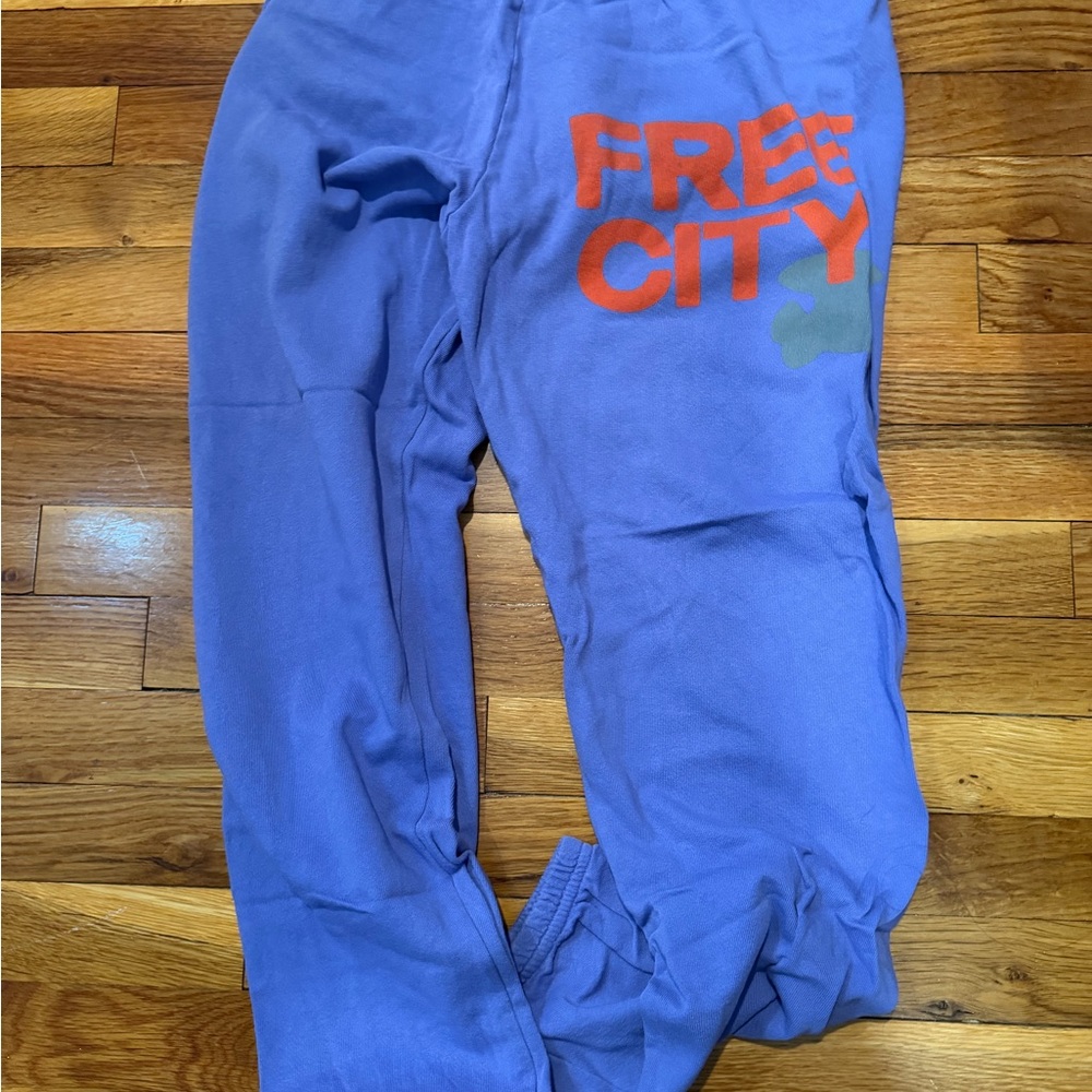Freecity purple Joggers with Orange  Logo